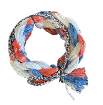 EPT Bull Ropes Adult Saddle Bronc Rein Extra Soft Patriot Cord on Patriot Poly 6'