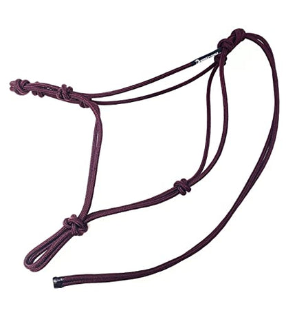 Four Knot Rope Halter and 12 Foot Lead Rope Training Set (Burgundy, Large) - color: Burgundy, size: Large