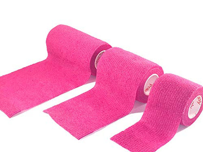 2 Inch Self Adhesive Bandage Wrap & Athletic Tape - 24Pk, Fuchsia - color: Fuchsia, size: 24 Rolls