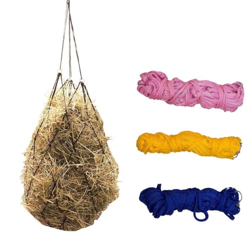 Derby Originals 36” Hanging Hay Net – Heavy-Duty Soft Mesh Feeder Bag with Large 7x7” Openings, Holds 2–3 Flakes, Reduces Waste, Ideal for Coarse or Densely Packed Hay
