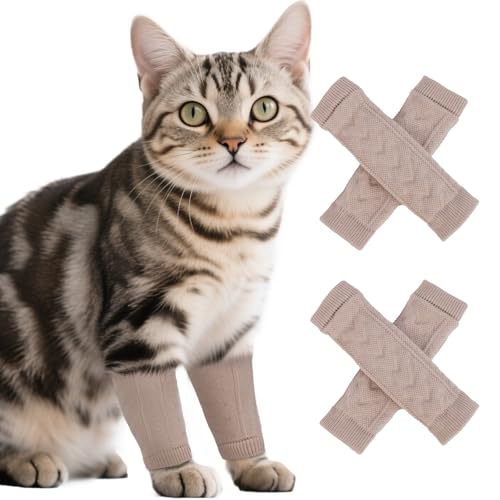 ROZKITCH 4 PCS Dog Front Sleeve to Help Reducing Licking Scratching Elbow - color: Cinnamon, size: M-Leg Girth: 2.67in