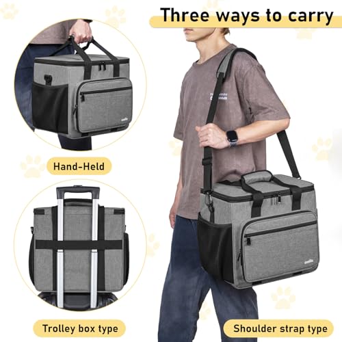 GMAK Pet Grooming Bag,Pet Hair Clipper Organizer Grooming Bag for Equipment - color: Grey
