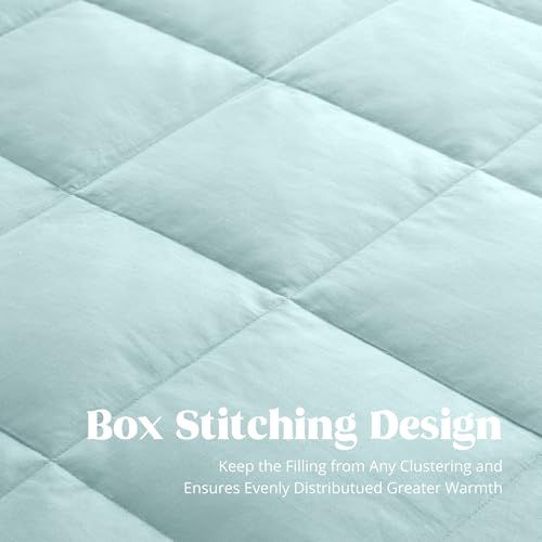 puredown® Blankets King Size - Soft Lightweight Down Blanket for Bed, Cozy Warm Luxury Bed Blanket with Satin Trim, Blue (108"X90") - color: 04 Blue, size: King