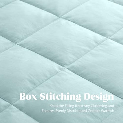 puredown® Blankets King Size - Soft Lightweight Down Blanket for Bed, Cozy Warm Luxury Bed Blanket with Satin Trim, Blue (108"X90") - color: 04 Blue, size: King