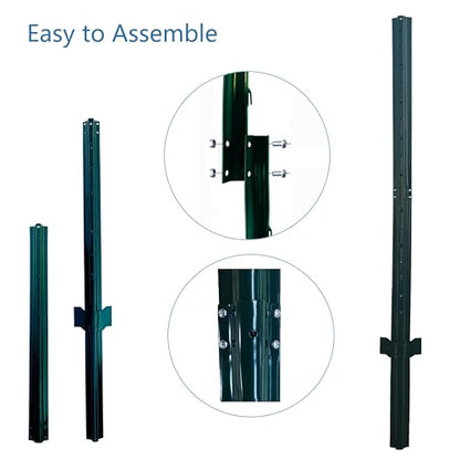 6 Feet Heavy Duty Metal Fence Post Green, Pack of 5, for 60 Inch HighGarden Welded Wire Fence U-Channel Steel Garden Post Assemble - color: Green, size: 6',5 PCS