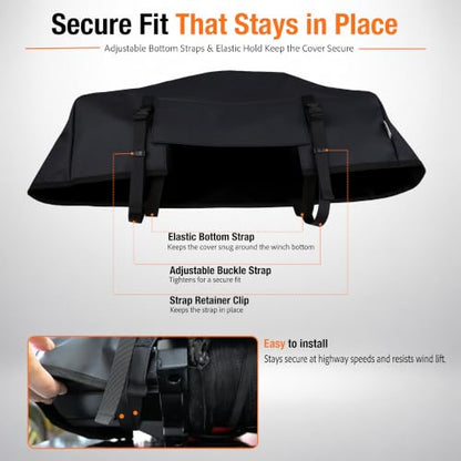Eudora Waterproof Winch Cover with Zipper for 8000-13500 lb Electric Winch