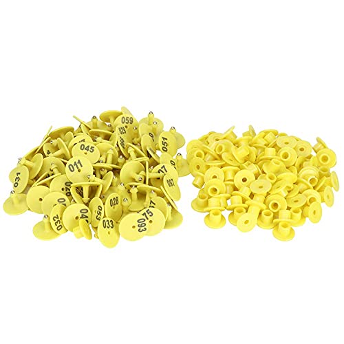 100pcs Livestock Ear Tags Numbered 001-100 TPU Animal Identification Tags