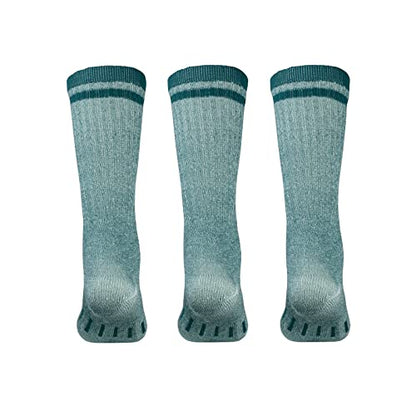 MERIWOOL Merino Wool Hiking Socks for Men and Women – 3 Pairs Midweight Cushioned – Warm n Breathable - color: Green, size: Large