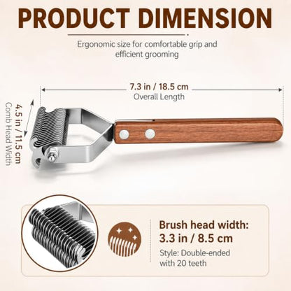 Abbylike 2-sided Livestock Shedding Comb, Grooming Dematting Brush - style: 2-sided