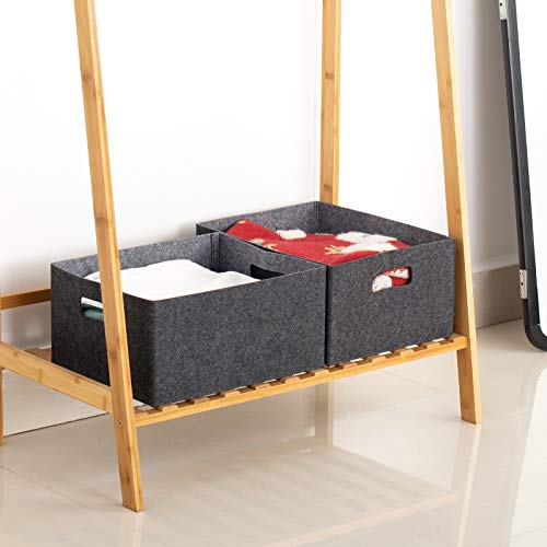 1 pack 13 * 10.2 * 6.3 inch felt storage basket self-supporting collapsible for storaging and sorting of clothes, toys and office files