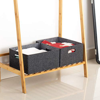 1 pack 13 * 10.2 * 6.3 inch felt storage basket self-supporting collapsible for storaging and sorting of clothes, toys and office files