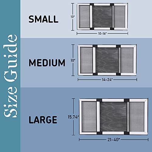BAFLOTEX Adjustable Window Screens, 10.35 x 10.12-17.24 Inch, White, 2 Pack - color: White, size: 10"H*10-16"W, 2 Pack
