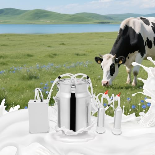 Miking Machine, 2in1 Electric Automatic Pulsation Vacuum Milker, 3/5/10/14l Portable Milker for Cows and Sheep (10 L) - size: 10 L