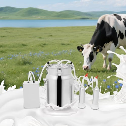 Miking Machine, 2in1 Electric Automatic Pulsation Vacuum Milker, 3/5/10/14l Portable Milker for Cows and Sheep (10 L) - size: 10 L