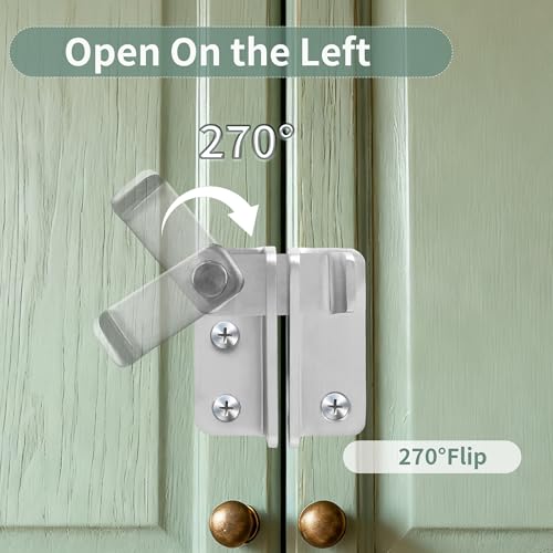Mooche Flip Latch Gate Latch with Padlock Hole, Brushed-1Pack 2.48"*2.08" - color: Brushed, size: 1 pack-Stainless Large size