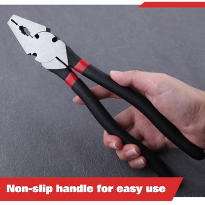 SPEEDWOX 10 Inch Square Nose Fence Pliers With Shear-Type Wire Cutters - style: 10" Square Nose Fence Pliers