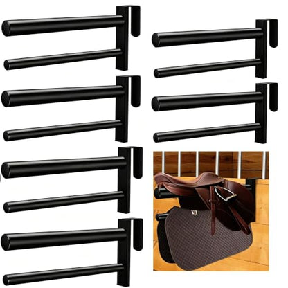 6PCS Saddle Rack,Heavy Duty Portable Saddle Rack Stand Removable Saddle Stand with 2 Bars for English and Western Saddles