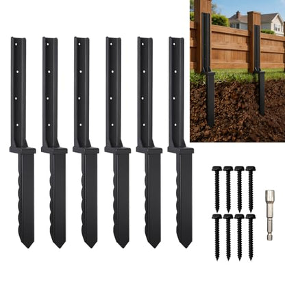 6 Pcs 30" Fence Post Repair Kit for Fix 4x4|6x6 Fence Post - size: 6 Pcs