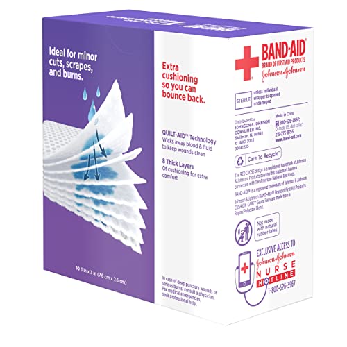 Band-Aid Brand Cushion Care Non-Stick Gauze Pads, Individually-Wrapped, Medium, 3 in x 3 in, 10 ct (Pack of 2) - size: 3x3 Inch 25ct (Pack of 20)
