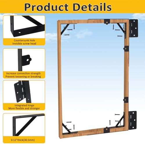 Anti Sag Fence Gate Kit Heavy Duty Gate Corner Brace Bracket | Gate Hardware Kit with Latch and Hinges for Wooden Fences, Driveway Gates, Shed Doors, Corral Gates, Wood Windows - style: 1 Set