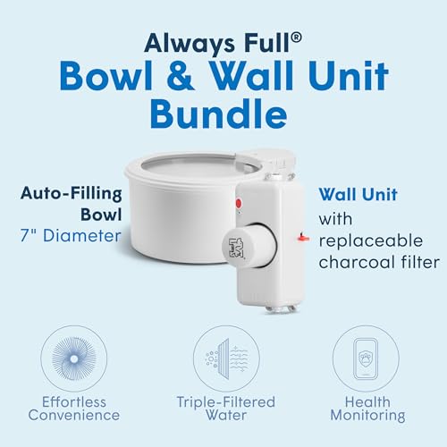 7" Self-Refilling Cat Water Bowl with Wall Unit - size: 7" Bowl, style: Wall Unit