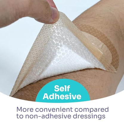 Conkote Silicone Super Absorbent Dressings 5" X 5", High Absorbency 10 Pack - size: 5" x 5" (10 Dressings)