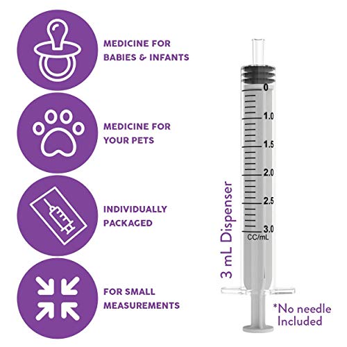 Care Touch Disposable Syringes Without Needle, Luer Slip, 3ml 100 Count - size: 3 ml