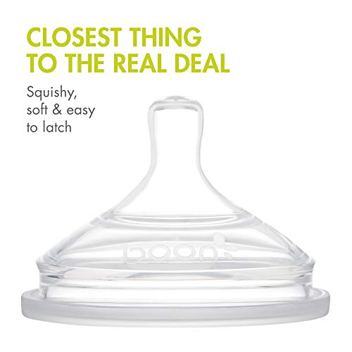 Boon Nursh Silicone Baby Bottle Nipples - Bottle Nipples for Boon Nursh Baby Bottles - Baby Bottle-Feeding Supplies - Fast Flow Baby Bottle Nipples - 3 Count - size: 3 Count (Pack of 1)