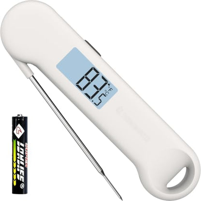 0.5 Sec Instant Read Grill Meat Thermometer Digital Food Cooking BBQ, White - color: White