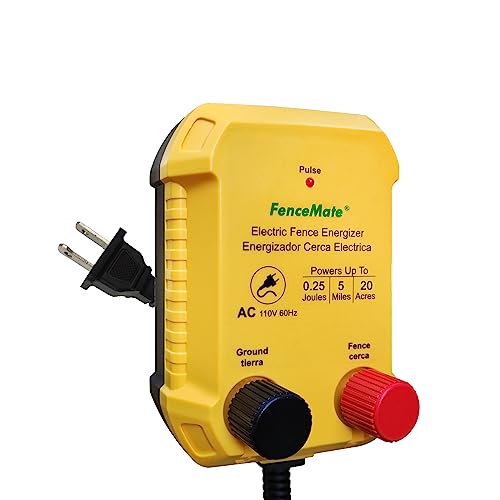 FenceMate AC Powered Electric Fence Charger Output 0.25J up to 5 Miles