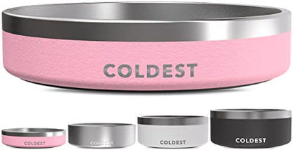 Coldest Dog Bowl - Anti Rust Metal, Non Slip, 3 Layers Insulated Stainless Steel Dog Bowls - Spill Proof & Heavy Duty - Water Bowl for Dogs, Cats & Pets, Dish Washer Safe (21 oz,Cotton Candy Pink) - color: Cotton Candy Pink, size: 21 oz