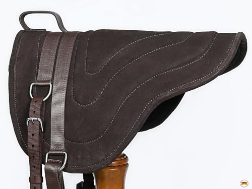 HILASON Western Bareback Saddle Pad Treeless for Trail Riding, Comfortable Suede, Durable Wool Felt