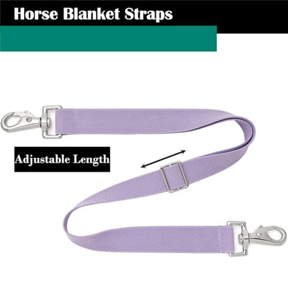 Premium Horse Blanket Sheet Leg Straps, Replacement Stretchy Belly Strap with Double Swivel Snaps, Adjustable Elastic Length from 24 to 42 Inch Winter Blanket - color: Purple