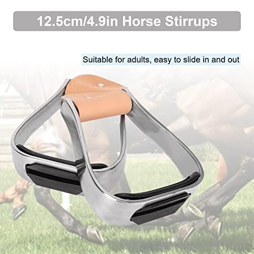 KUIDAMOS Western Stirrups, Non Slip Aluminum English Saddle Stirrups Aluminum Pads Overshoe Relief Ankle Stress Fatigue, Western Saddle Stirrups for Equestrian Saddles Accessories