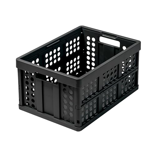 Clax® crate | folding box | basket | 48 qt (12 gal) | black - color: black