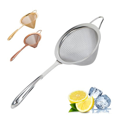 A Bar Above Fine Mesh Cocktail Strainer, 304 Conical Sieve, Silver Finish - color: Stainless Steel, size: Regular