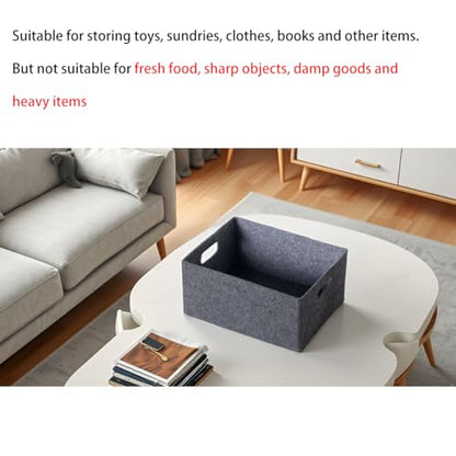 1 pack 13 * 10.2 * 6.3 inch felt storage basket self-supporting collapsible for storaging and sorting of clothes, toys and office files