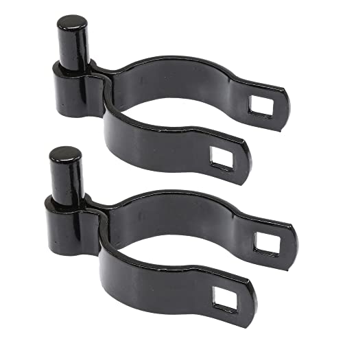2 1/2" (2 3/8" OD) x 5/8" Black Male Gate Frame Hinges for Chain Link Fence Post | Hinges with Bolts | Pack of 2