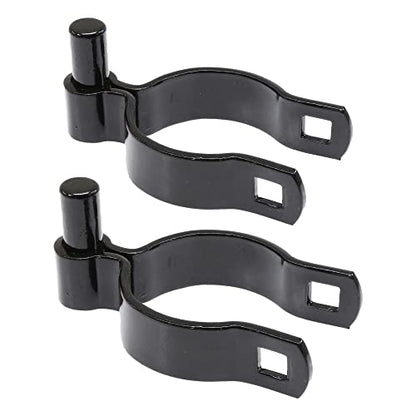 2 1/2" (2 3/8" OD) x 5/8" Black Male Gate Frame Hinges for Chain Link Fence Post | Hinges with Bolts | Pack of 2