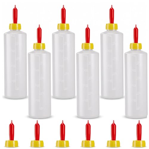 12 Pcs Goat Nipple and Bottles Set, 400 ml/13.5 oz Small Animal Feeding Bottles Lamb and Kid, Livestock Baby Bottle for Sheep, Lamb, Calf and Other Mammal Feeding Bottle