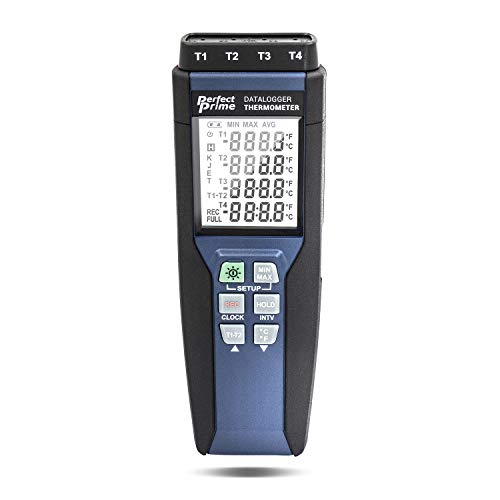 PerfectPrime TC0378, 4-Channels Thermocouple Thermometer K,J,E,T DataLogger, Isolated Input Protection 250VAC - style: 4 CH, Isolated Input Protection