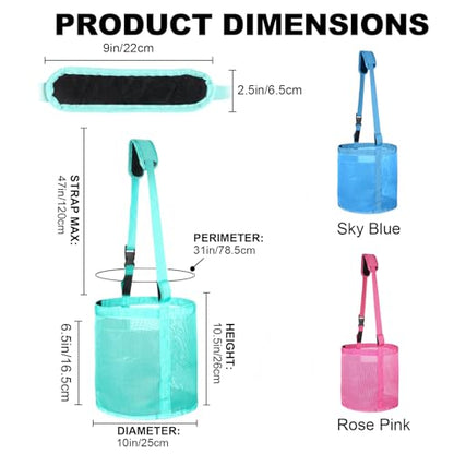 Heavy Duty Durable Waterproof Horse Feed Bag with Adjustable Strap - color: Mint Green
