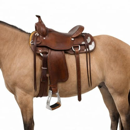 Challenger Tack Western Horse Saddle Stirrups, Aluminum, Silver Tan