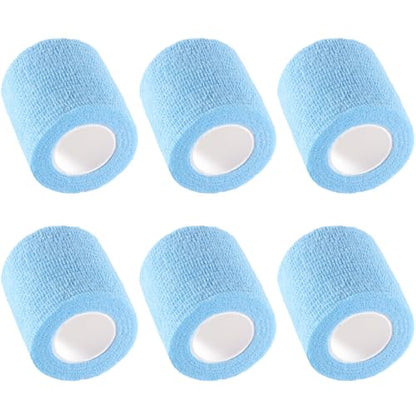 IndigoCase 6 Pack Self Adhesive Bandage Wrap 2 Inch x 5 yd Elastic Tape - color: Skyblue, size: 2 Inch - 6 Pack