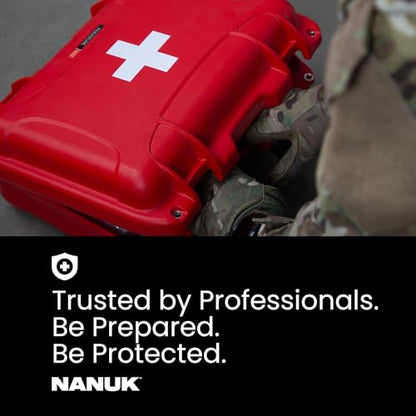 NANUK 903 Waterproof First Aid Box Empty – Durable, Medical First Aid Organizer Case, IP67-Rated, Dustproof, Impact-Resistant, and Floats (7.4" x 4.9" x 3.1") – Red | Durable, Medical First Aid Organizer Case, IP67-Rated, Impact-Resistant, Floats (7.4" x