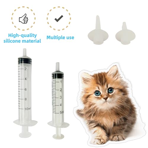 Kitten Nipples for Feeding Puppy Bottle with Nipple and Syringe