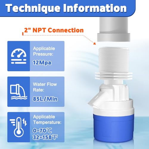 2" Water Float Valve for Water Tank, Water Troughs, Pond, Pool, Livestock - color: 2" Top Inlet