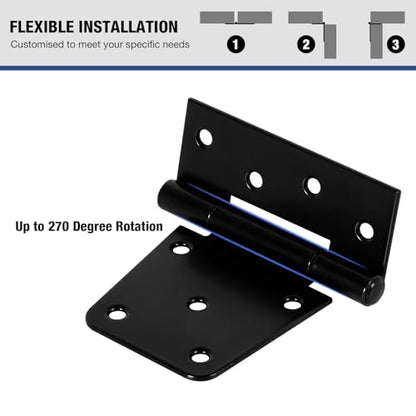 TDCHINGES Large Gate Door Hinges 3.5 Inch Heavy Duty 2 Pack Thick 3mm Shed - size: 2Pack-3.5inch