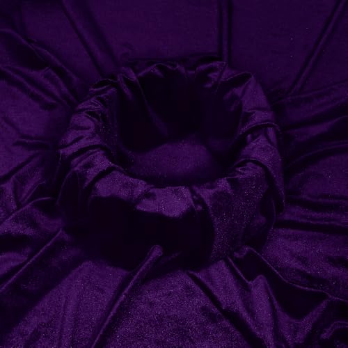 KKJIAF 2 Yard Dark Purple Stretch Velvet Fabric 60" Wide for DIY Crafts - color: Dark Purple, size: 2 Yard