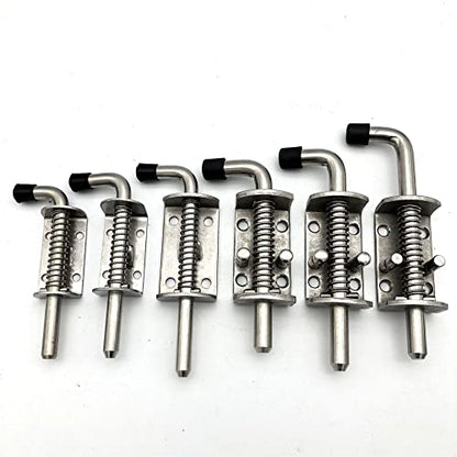 1PC Heavy Duty Stainless Steel 304 Spring Loaded Barrel Bolt Latch Lock,Latch Pin for Door Shed Gate or Tailgate Trailer Garage (Overall Length :220mm/ 8.66inch) - size: Overall Length :220mm/ 8.66inch